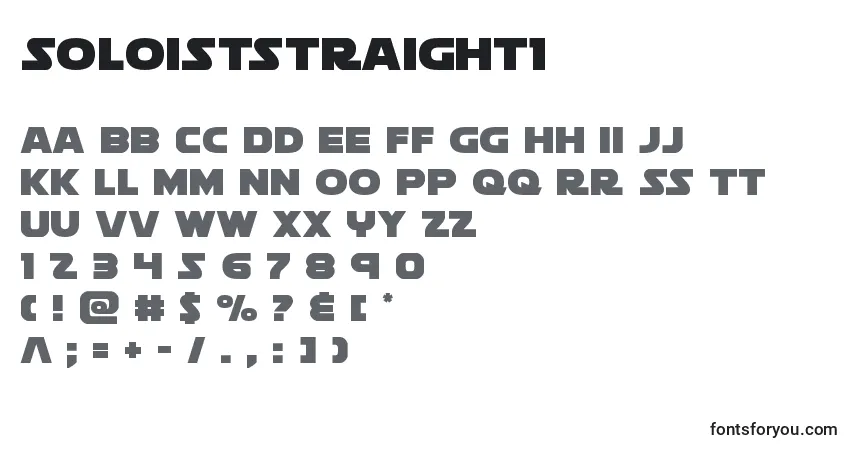 A fonte Soloiststraight1 – alfabeto, números, caracteres especiais