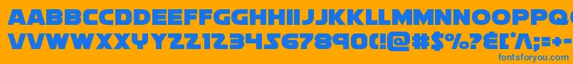 soloiststraight1-Schriftart – Blaue Schriften auf orangefarbenem Hintergrund