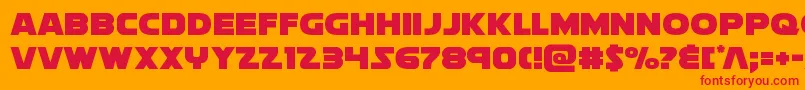 フォントsoloiststraight1 – オレンジの背景に赤い文字
