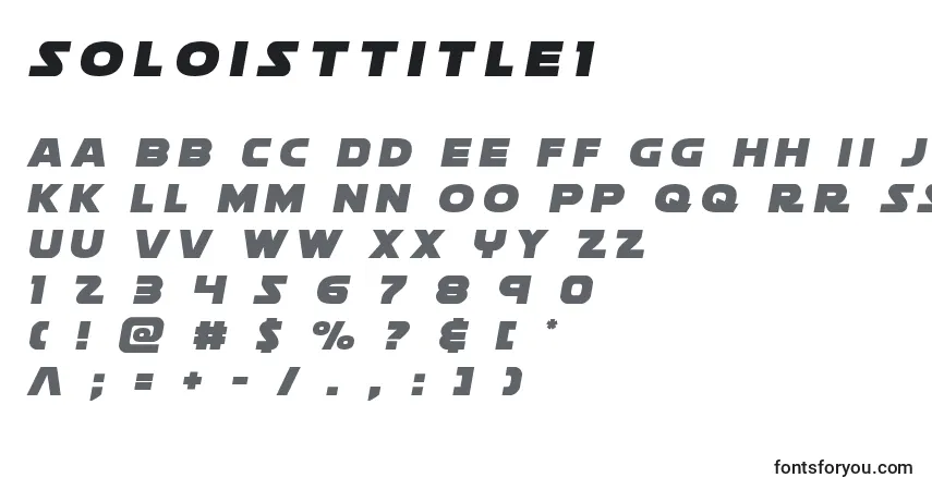 Czcionka Soloisttitle1 – alfabet, cyfry, specjalne znaki