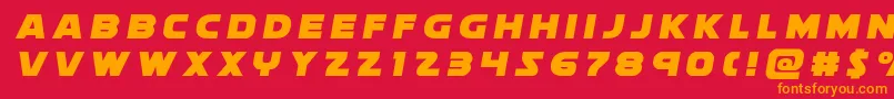 フォントsoloisttitle1 – 赤い背景にオレンジの文字