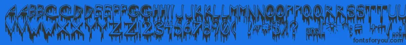 SolsticeOfSuffering-Schriftart – Schwarze Schriften auf blauem Hintergrund