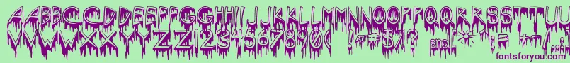 SolsticeOfSuffering Font – Purple Fonts on Green Background