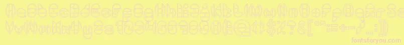 DragonFlyOutlined Font – Pink Fonts on Yellow Background