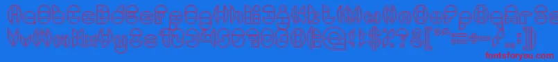 DragonFlyOutlined Font – Red Fonts on Blue Background