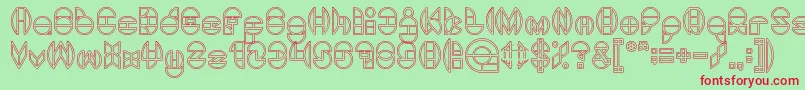 DragonFlyOutlined Font – Red Fonts on Green Background