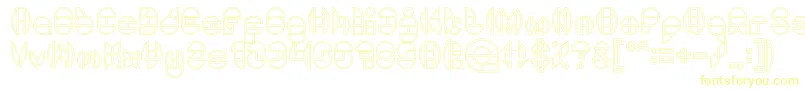 DragonFlyOutlined Font – Yellow Fonts on White Background