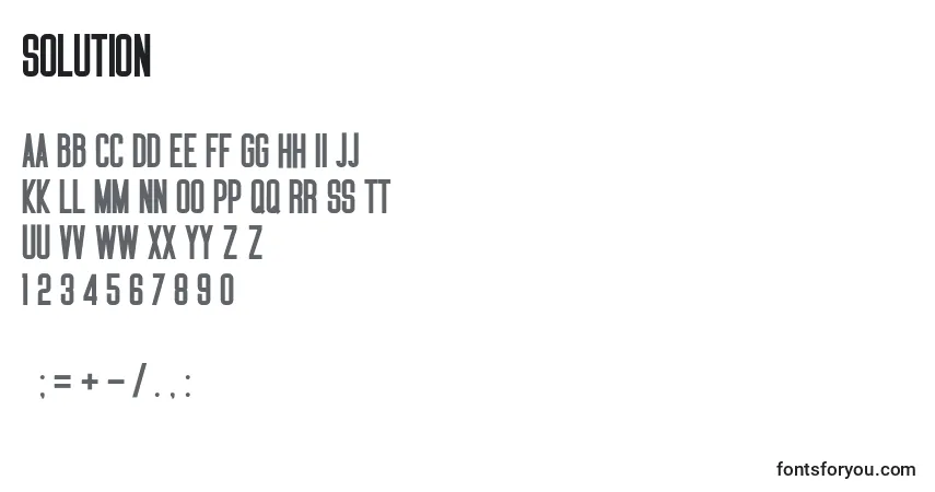 SOLUTION-fontti – aakkoset, numerot, erikoismerkit