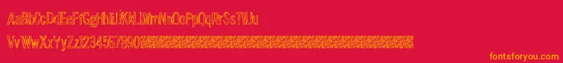 SolutionFive-Schriftart – Orangefarbene Schriften auf rotem Hintergrund