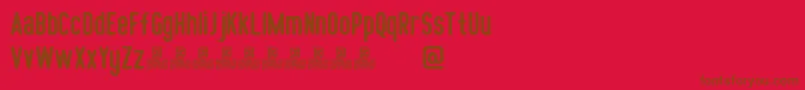 Somber Sans Demo-Schriftart – Braune Schriften auf rotem Hintergrund