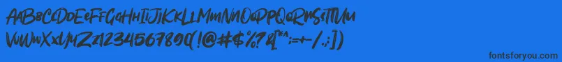 フォントSombori demo – 黒い文字の青い背景