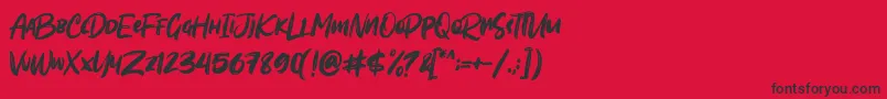 Sombori demo-Schriftart – Schwarze Schriften auf rotem Hintergrund