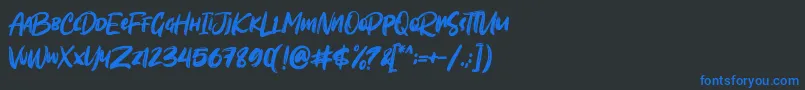 フォントSombori demo – 黒い背景に青い文字