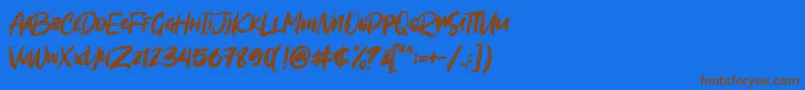Шрифт Sombori demo – коричневые шрифты на синем фоне