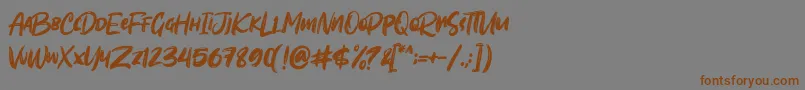 Шрифт Sombori demo – коричневые шрифты на сером фоне