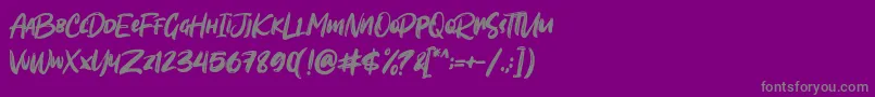 フォントSombori demo – 紫の背景に灰色の文字