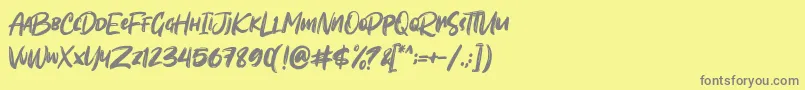 フォントSombori demo – 黄色の背景に灰色の文字