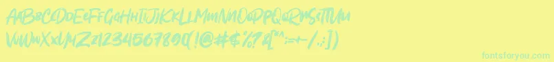 フォントSombori demo – 黄色い背景に緑の文字