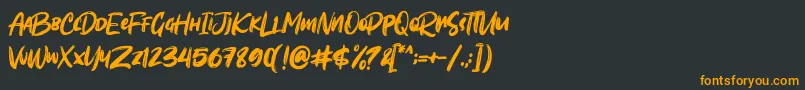 フォントSombori demo – 黒い背景にオレンジの文字