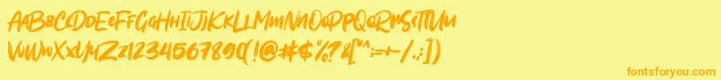 Шрифт Sombori demo – оранжевые шрифты на жёлтом фоне