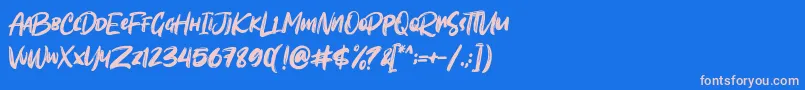 フォントSombori demo – ピンクの文字、青い背景
