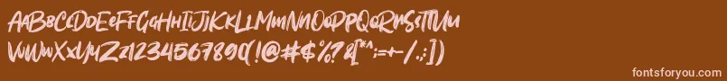 Sombori demo Font – Pink Fonts on Brown Background