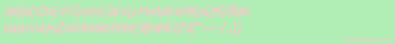 フォントSombori demo – 緑の背景にピンクのフォント
