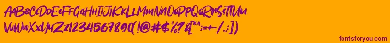 Шрифт Sombori demo – фиолетовые шрифты на оранжевом фоне