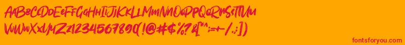 フォントSombori demo – オレンジの背景に赤い文字