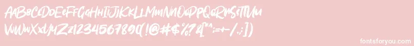 Шрифт Sombori demo – белые шрифты на розовом фоне