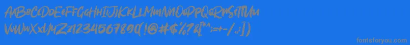 Sombori demo-Schriftart – Graue Schriften auf blauem Hintergrund