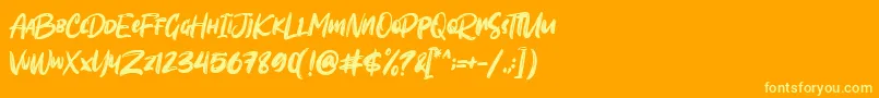 Sombori demo Font – Yellow Fonts on Orange Background