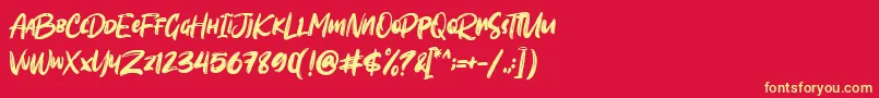 Sombori demo Font – Yellow Fonts on Red Background