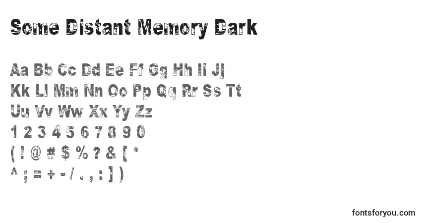 Шрифт Some Distant Memory Dark – алфавит, цифры, специальные символы