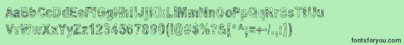 フォントSome Distant Memory – 緑の背景に黒い文字