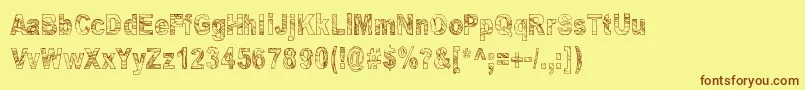 Some Distant Memory Font – Brown Fonts on Yellow Background