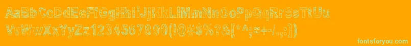 Some Distant Memory Font – Green Fonts on Orange Background