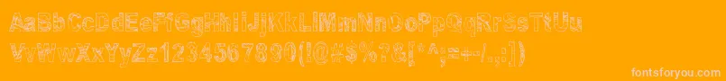 Some Distant Memory-Schriftart – Rosa Schriften auf orangefarbenem Hintergrund