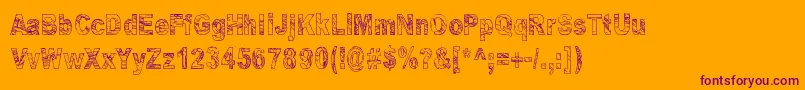 Some Distant Memory Font – Purple Fonts on Orange Background
