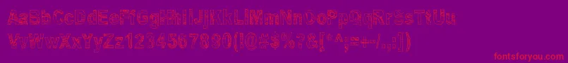 Some Distant Memory-Schriftart – Rote Schriften auf violettem Hintergrund