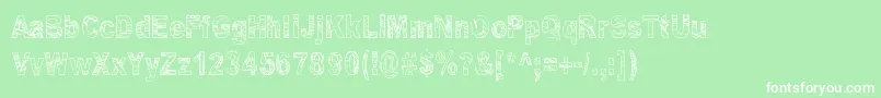 Some Distant Memory-Schriftart – Weiße Schriften auf grünem Hintergrund
