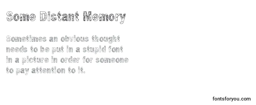 Review of the Some Distant Memory Font