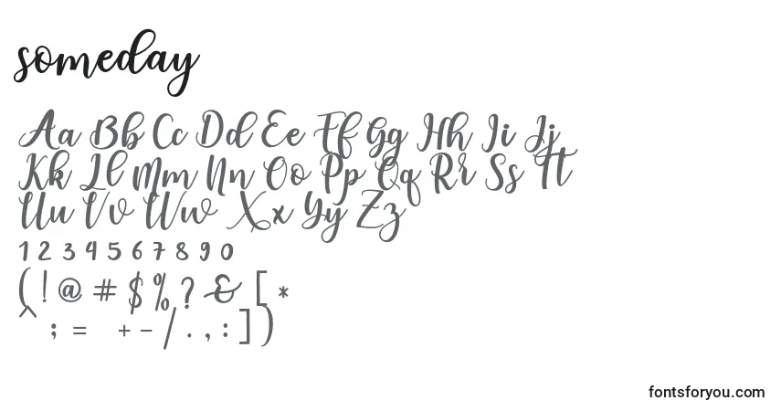 Schriftart Someday – Alphabet, Zahlen, spezielle Symbole