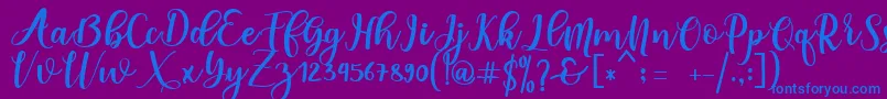 someday Font – Blue Fonts on Purple Background