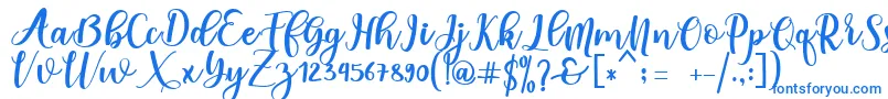 フォントsomeday – 白い背景に青い文字