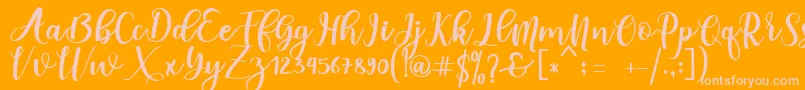 someday Font – Pink Fonts on Orange Background