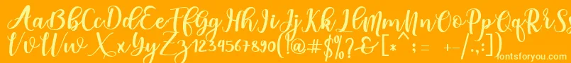 someday Font – Yellow Fonts on Orange Background