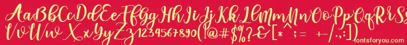 someday Font – Yellow Fonts on Red Background
