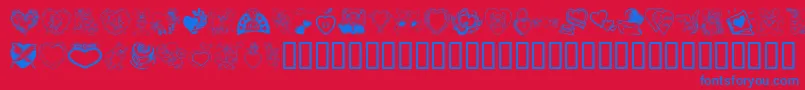 Someone Special-Schriftart – Blaue Schriften auf rotem Hintergrund