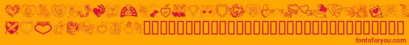 Someone Special-Schriftart – Rote Schriften auf orangefarbenem Hintergrund